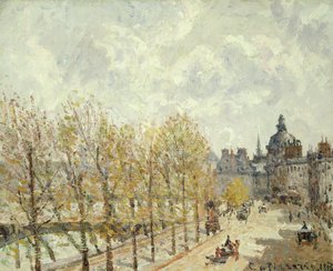 El muelle de Malaquais por la mañana, tiempo soleado de Camille Jacob Pissarro